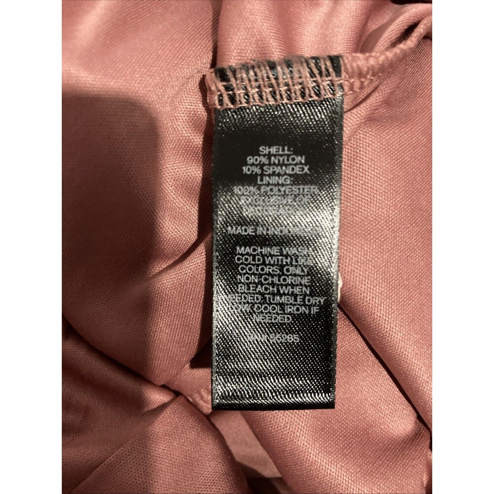 EXPRESS pink rose floral lace overlay velvet trim cold shoulder shift dress 10 - Picture 10 of 10